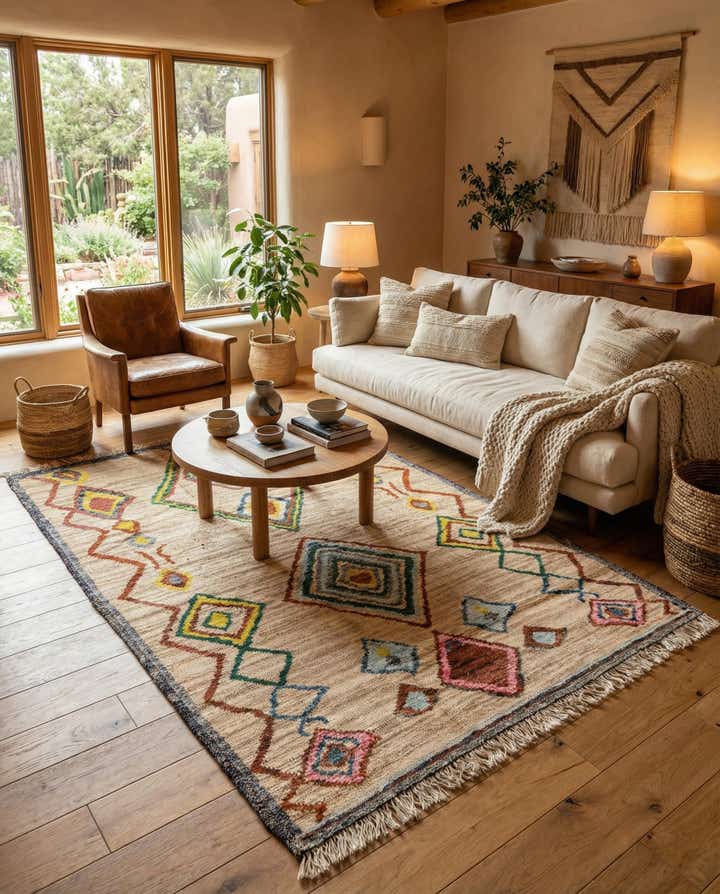 5' 11 x 9' Hand Knotted Moroccan Wool Rug