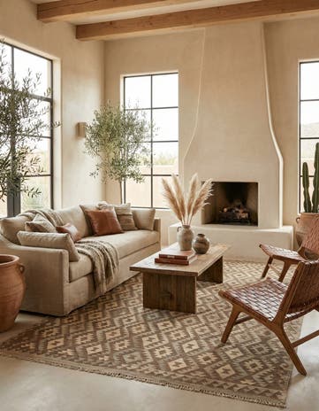 6' 10 x 10' 1 Hand Woven Kilim Maymana Wool Rug