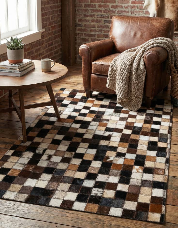 Detail image of  2' x 3' Cowhide Leather Rug