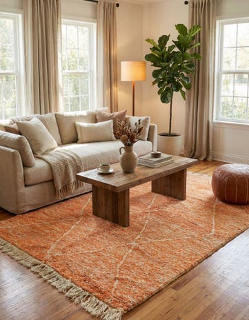 4' 10 x 7' 7 Hand Knotted Moroccan Wool Rug