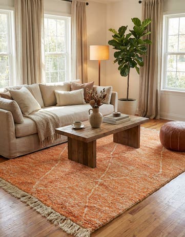 4' 10 x 7' 7 Hand Knotted Moroccan Wool Rug