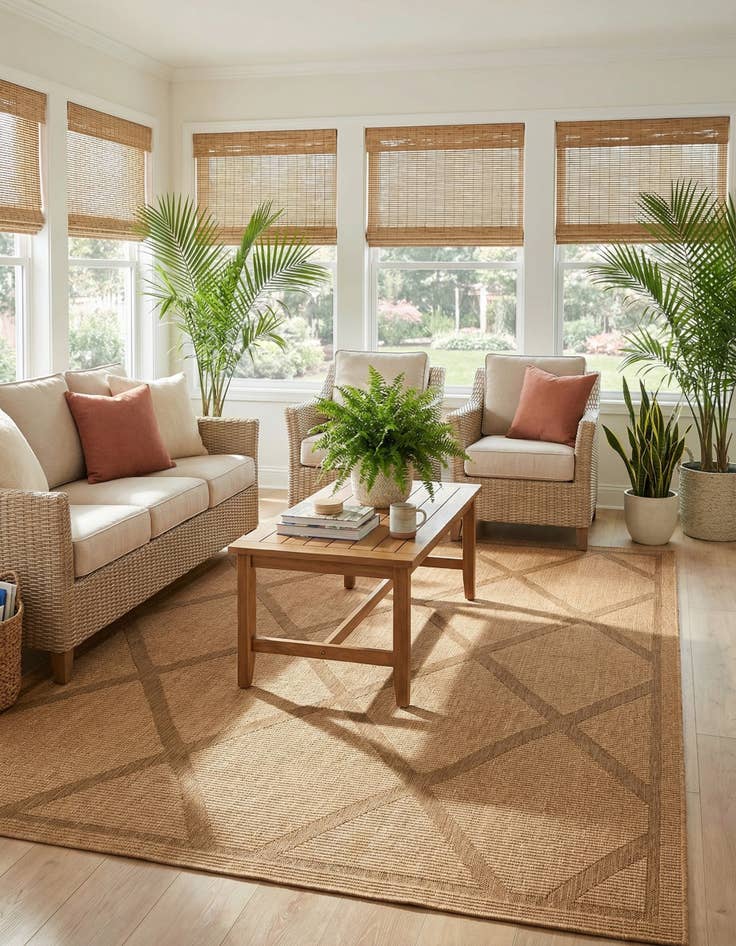 Detail image of 7' x 10'  Washable Trellis Indoor / Outdoor Rug