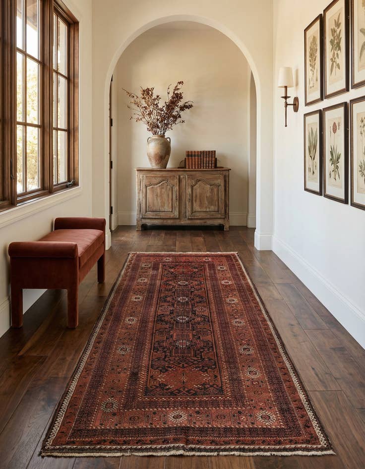 Detail image of 5' 1 x 9' 10 Torkaman Wool Runner Rug