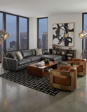 8' 1 x 10' Cowhide Leather Rug