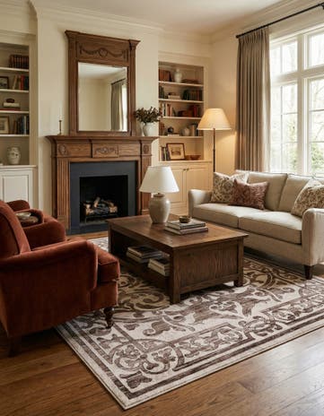 Chocolate Brown Hermitage Square Rug
