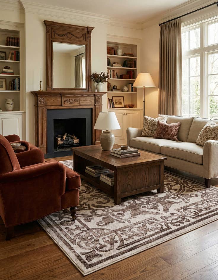 Detail image of 7' 10 x 7' 10 Hermitage Square Rug