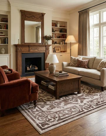 Chocolate Brown Hermitage Square Rug