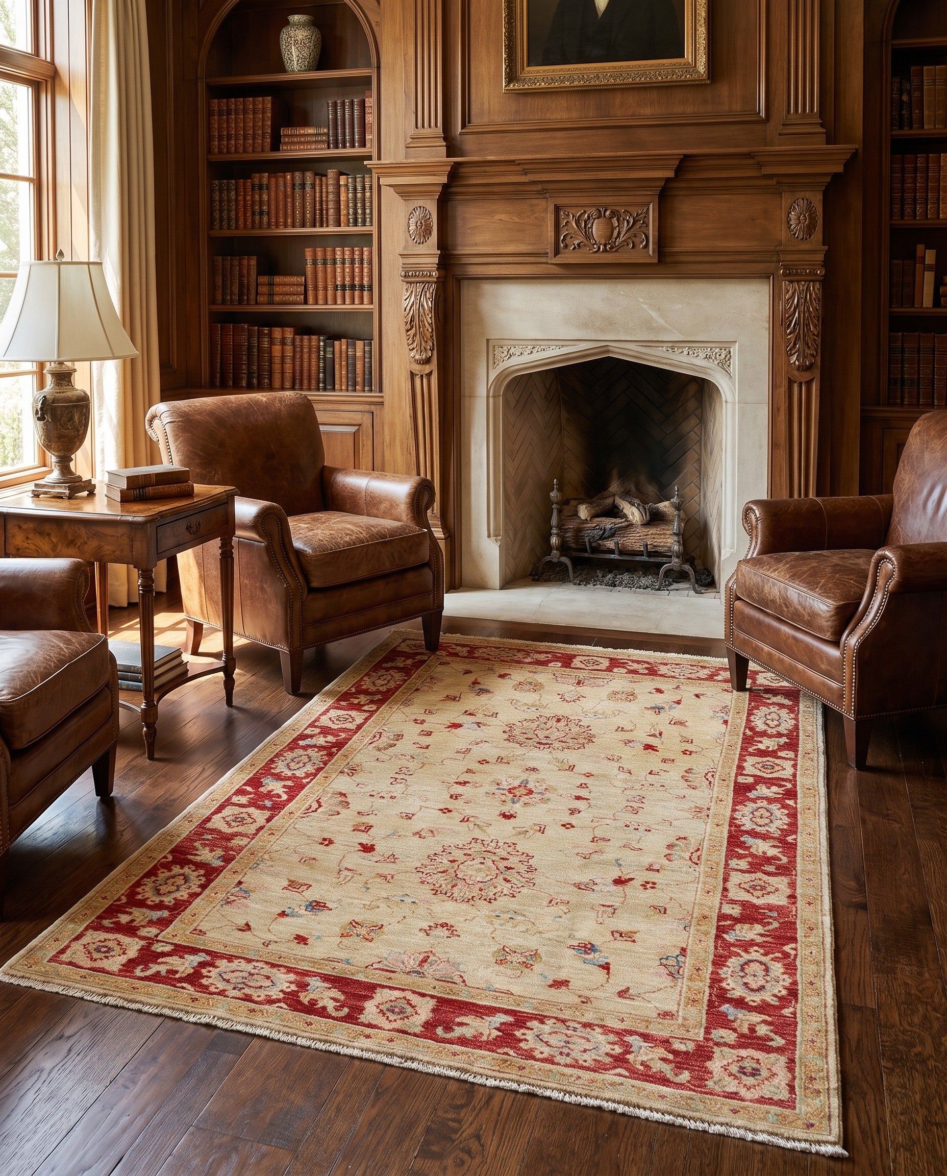 4' x 6' 8 Hand Knotted Peshawar Ziegler Rug