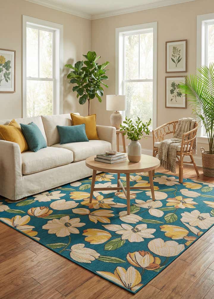 10' x 10' Easy-Clean Baja Indoor / Outdoor Square Rug
