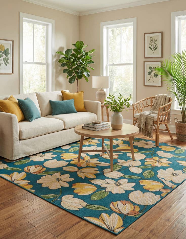 Detail image of 10' x 10' Easy-Clean Baja Indoor / Outdoor Square Rug