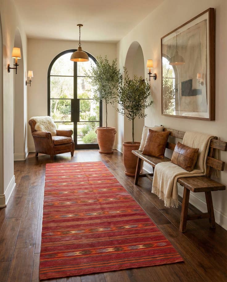 Detail image of 4' 5 x 11' 3 Hand Woven Kilim Fars Wool Runner Rug