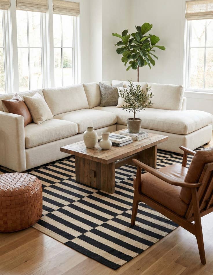 Detail image of 7' x 9' 10  Hand Woven Kilim Modern Wool Rug