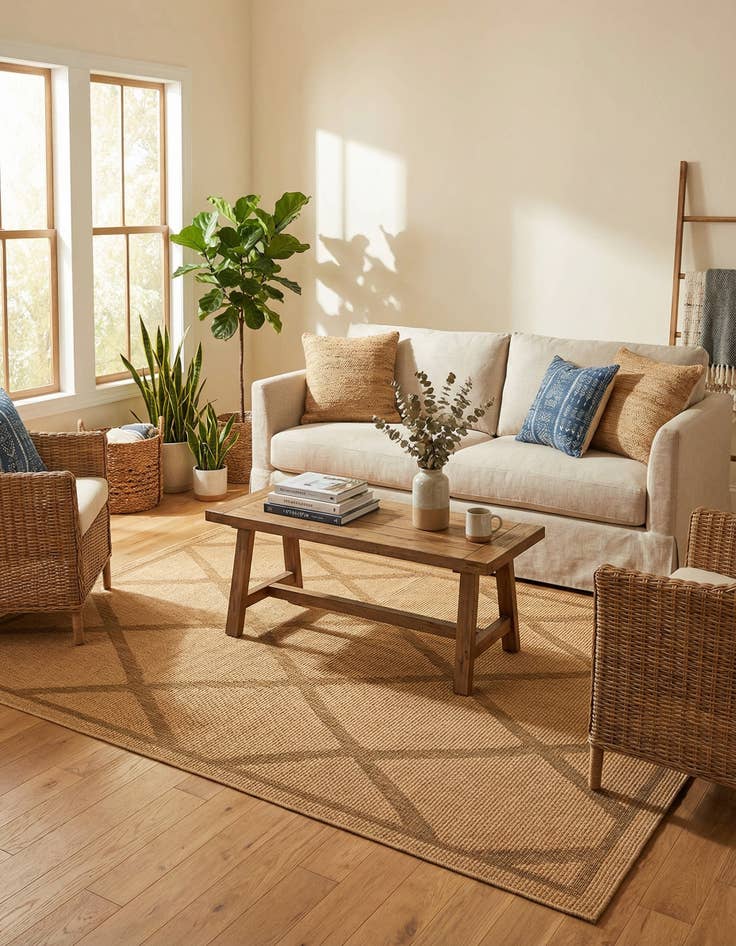 Detail image of 6' x 9'  Washable Trellis Indoor / Outdoor Rug