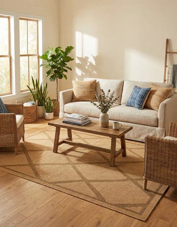 6' x 9' Easy-Clean Lattice Indoor / Outdoor Rug