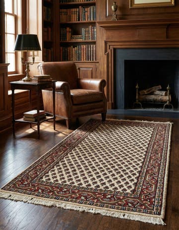 3' 2 x 5' 2 Hand Knotted Mir Wool Rug