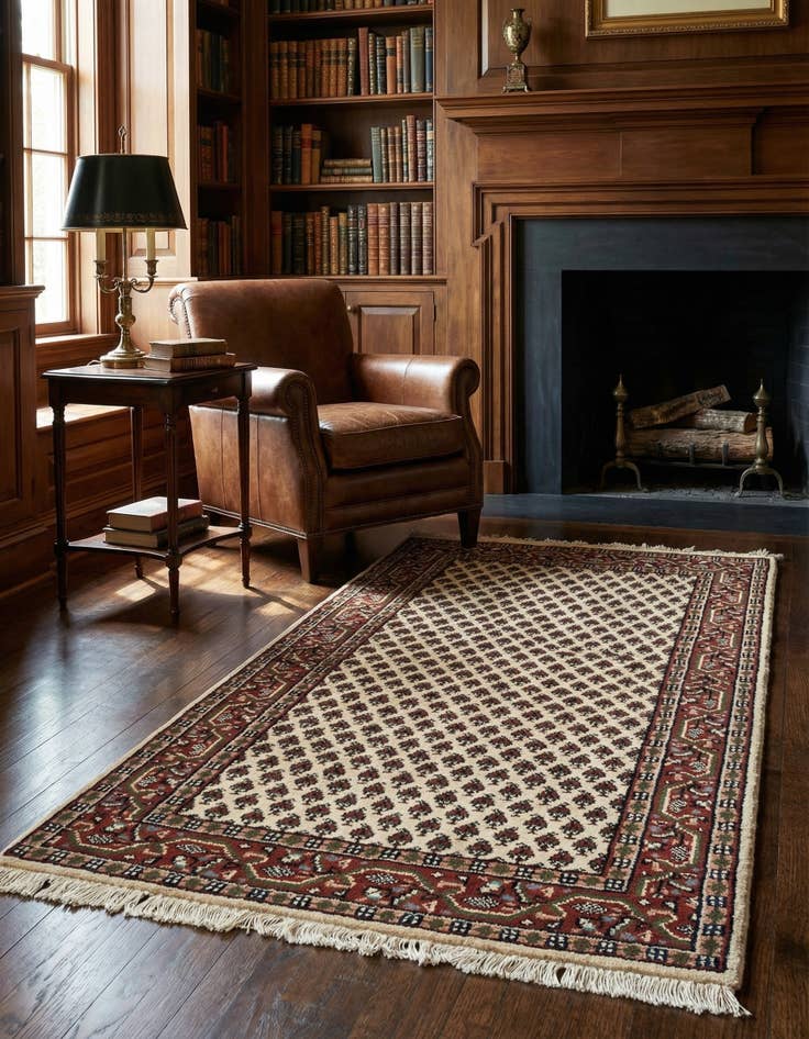 Detail image of 3' 2 x 5' 2 Hand Knotted Mir Wool Rug