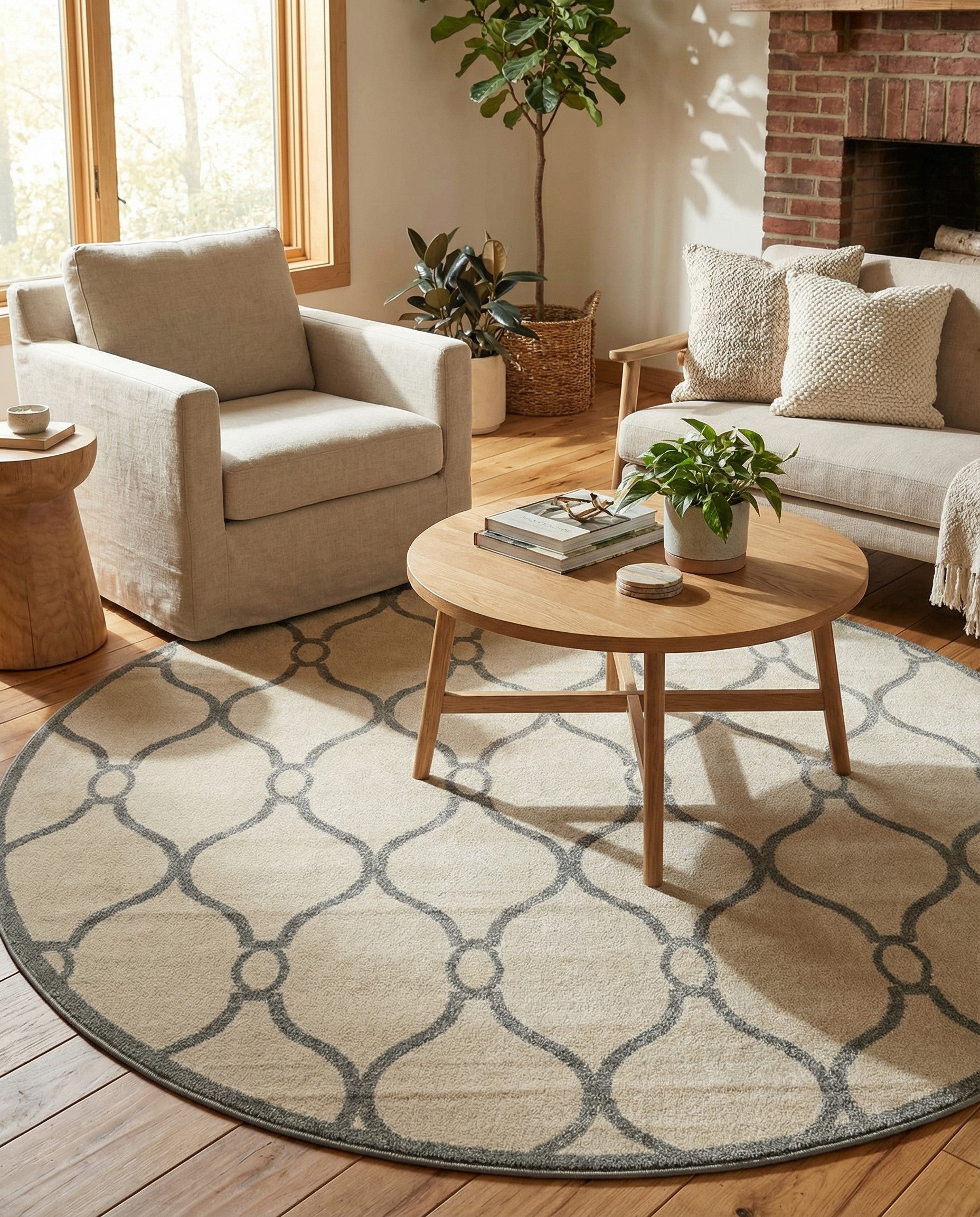 8' x 8' Lattice Round Rug