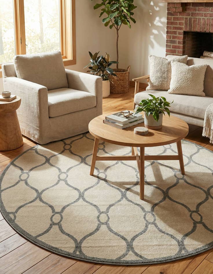 Detail image of  8' x 8' Lattice Round Rug