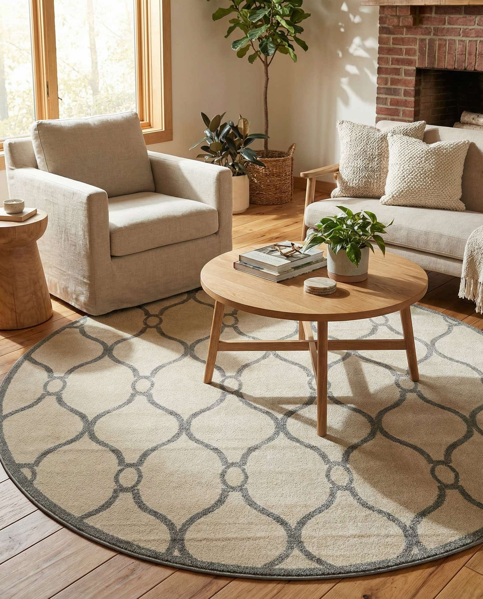 8' x 8' Trellis Round Rug