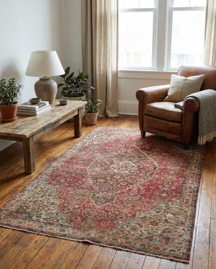 3' 5 x 6' 4 Hand Knotted Ultra Vintage Persian Wool Rug