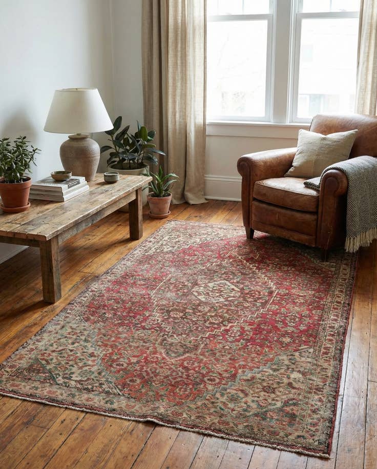 Detail image of 3' 5 x 6' 4 Hand Knotted Ultra Vintage Persian Wool Rug