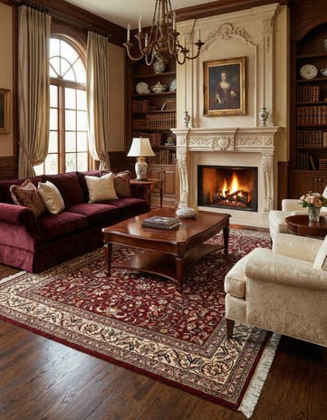 8' x 11' 3 Hand Knotted Isfahan Wool Rug