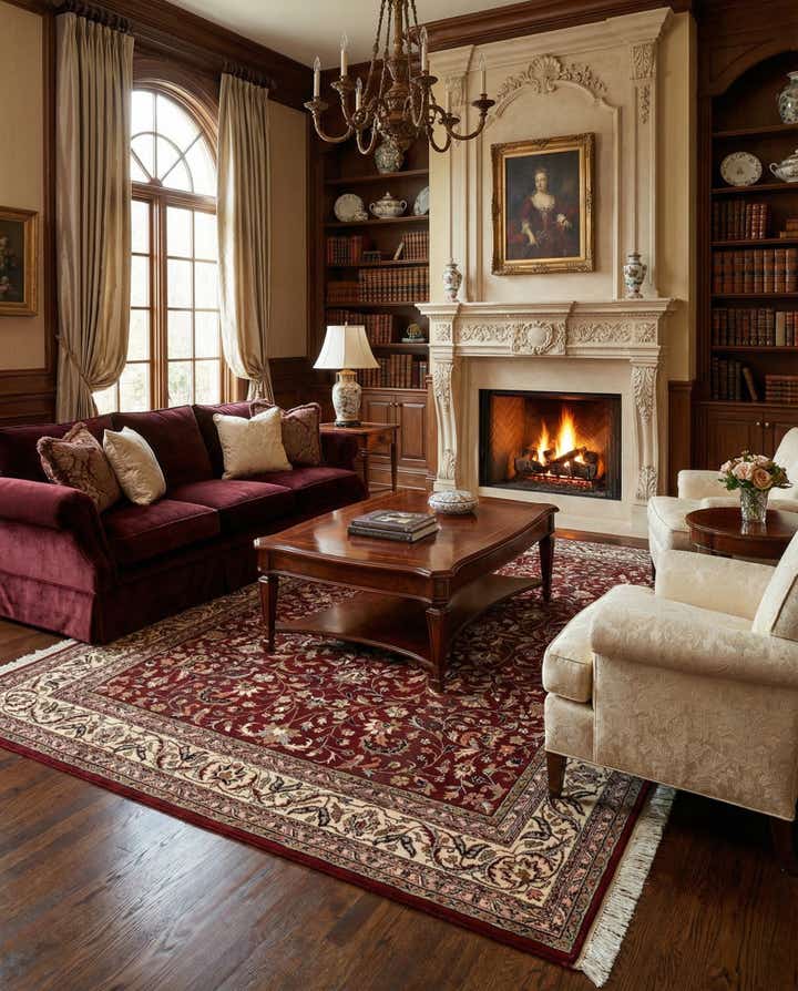 8' x 11' 3 Hand Knotted Isfahan Wool Rug