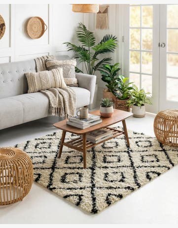 4' x 4' Trellis Shag Square Rug