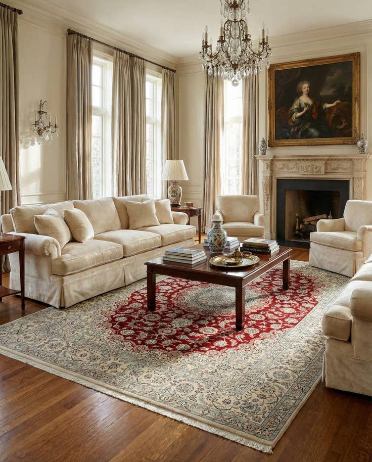 Detail image of 8' 2 x 11' 5 Hand Knotted Nain Persian Rug