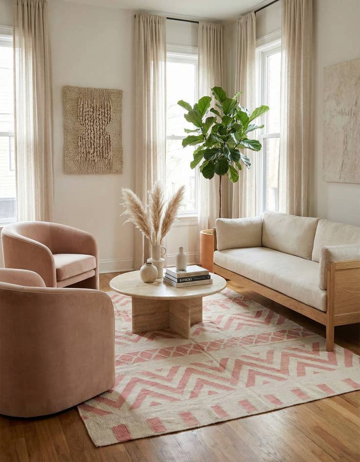 Detail image of 5' 9 x 7' 6  Hand Woven Kilim Modern Wool Rug