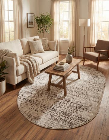 Chocolate Brown Hermitage Oval Rug