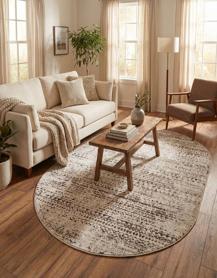 Detail image of  5' 3 x 8' Hermitage Oval Rug