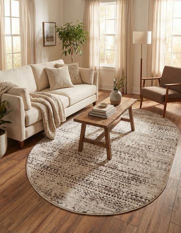 Chocolate Brown Hermitage Oval Rug