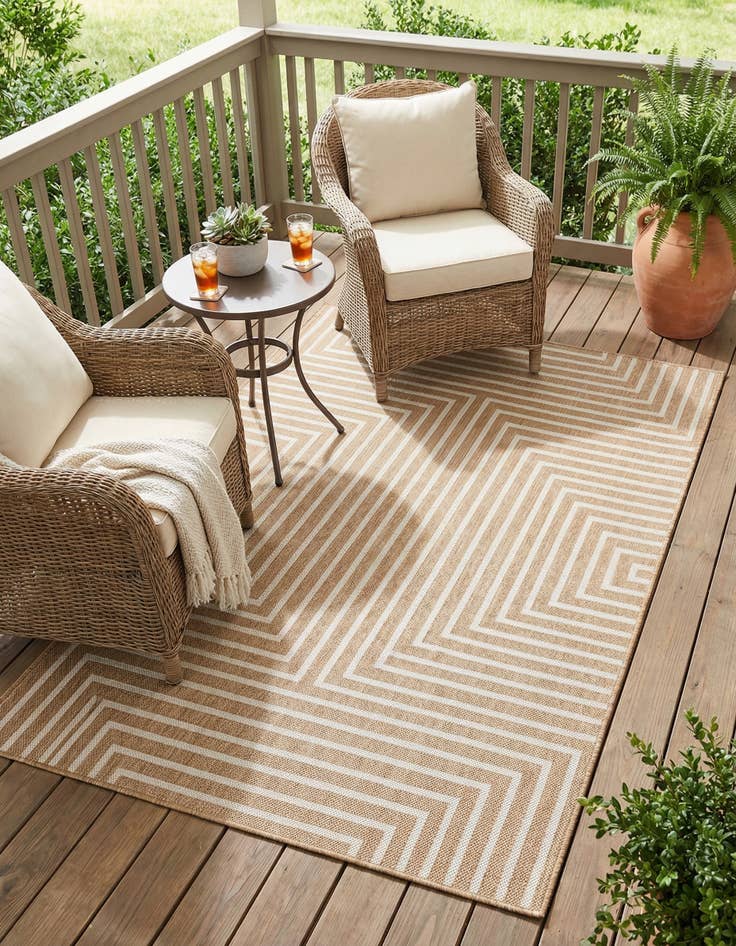 Detail image of  4' x 6'  Washable Modern Indoor / Outdoor Rug