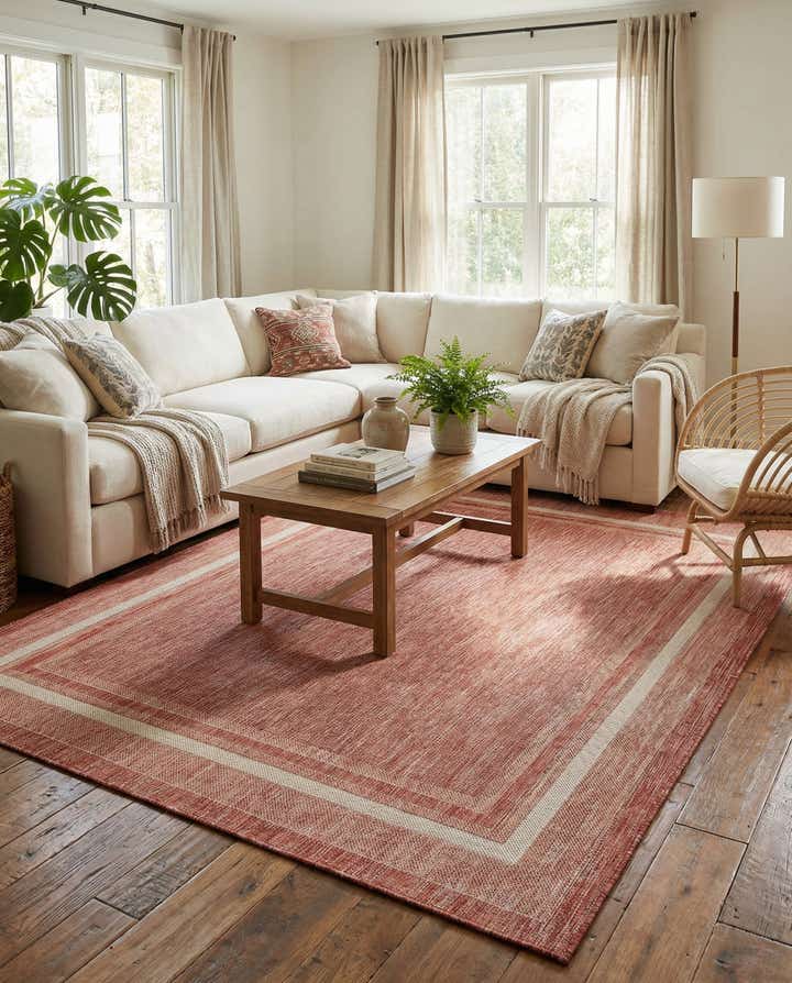 7' x 10' Easy-Clean Border Indoor / Outdoor Rug