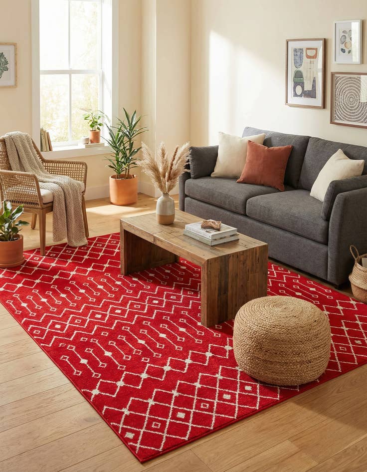 Detail image of 10' x 10' Moroccan Trellis Square Rug