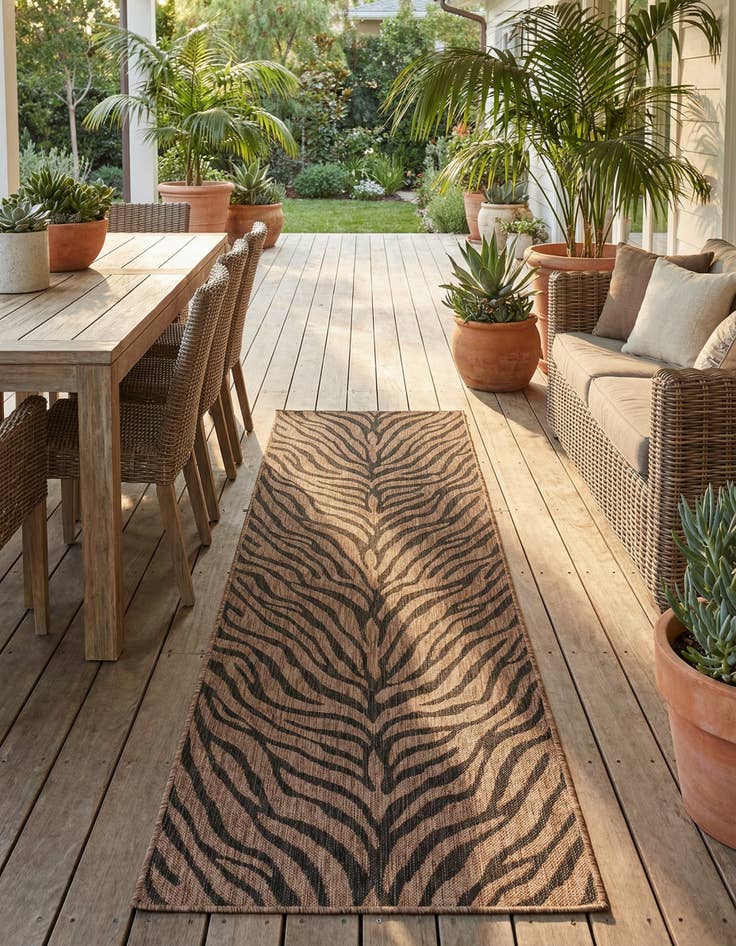 Detail image of 3' x 10'  Washable Safari Indoor / Outdoor Runner Rug