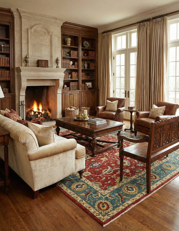 Detail image of  6' 7 x 9' 10  Hand Knotted Peshawar Ziegler Rug