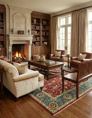 6' 7 x 9' 10 Hand Knotted Peshawar Ziegler Rug