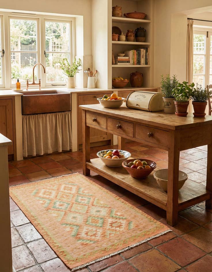 Detail image of 2' 7 x 4'  Hand Woven Kilim Waziri Wool Rug