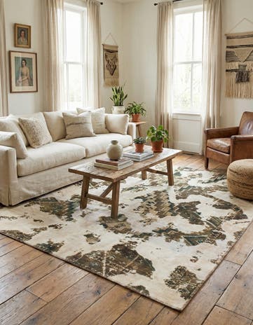 6' x 6' Hand Knotted Ultra Vintage Persian Wool Square Rug