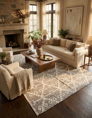6' 10 x 9' 3 Hand Woven Darya Wool Rug