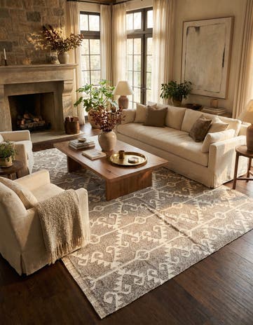6' 10 x 9' 3 Hand Woven Darya Wool Rug