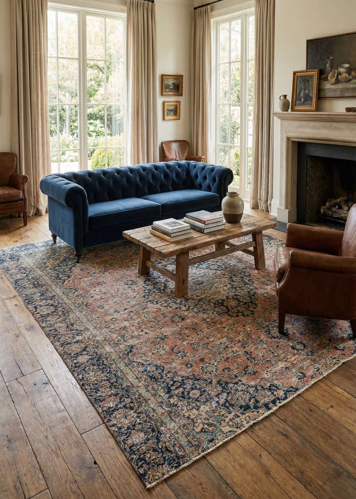 9' 1 x 11' 1 Hand Knotted Ultra Vintage Persian Wool Rug