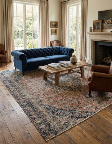 9' 1 x 11' 1 Hand Knotted Ultra Vintage Persian Wool Rug
