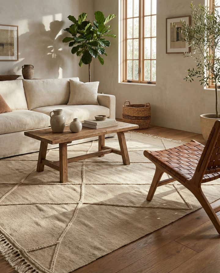 5' 7 x 7' 9 Hand Knotted Moroccan Wool Rug