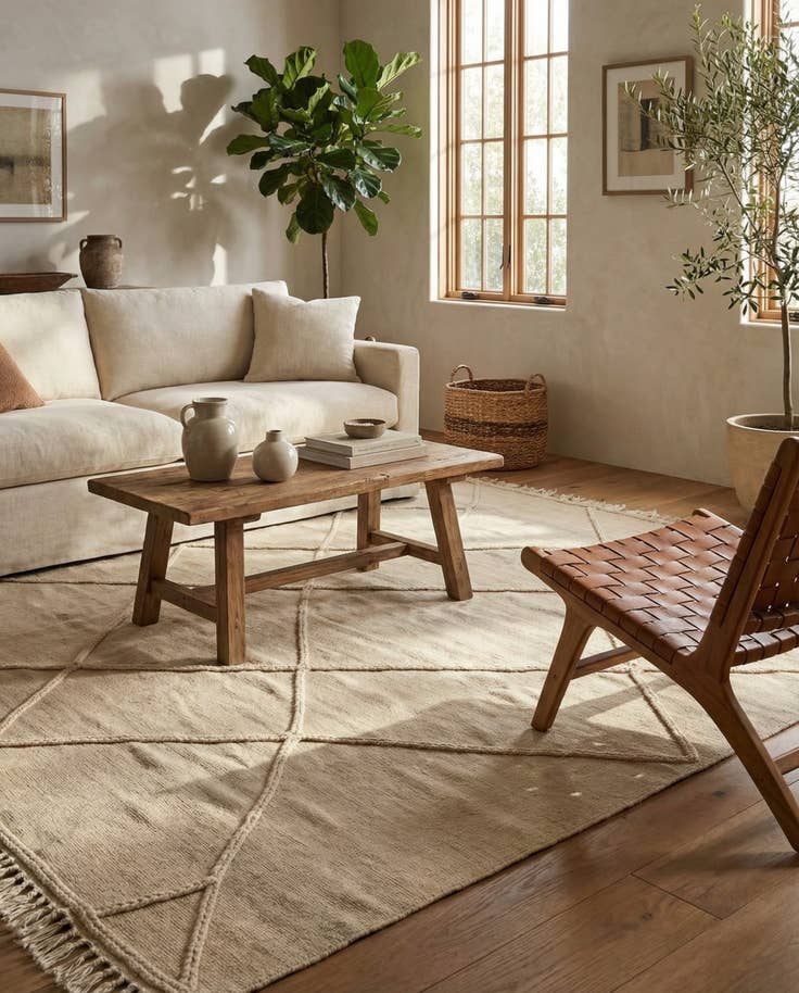 Detail image of 5' 7 x 7' 9 Hand Knotted Moroccan Wool Rug