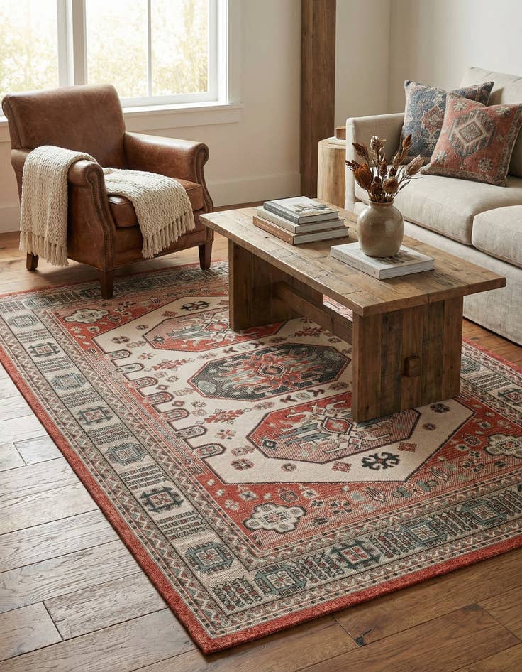 Detail image of 5' x 8' Easy-Clean Traditional Indoor / Outdoor Rug