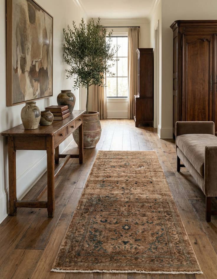 Detail image of 3' 8 x 10'  Hand Knotted Ultra Vintage Persian Wool Runner Rug