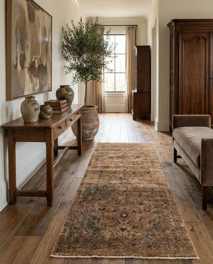 3' 8 x 10' Hand Knotted Ultra Vintage Persian Wool Runner Rug